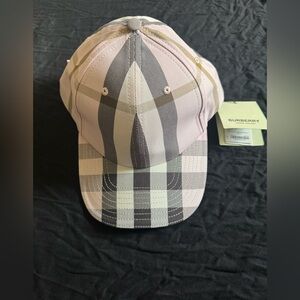 Burberry Pink and Gray Plaid Cap